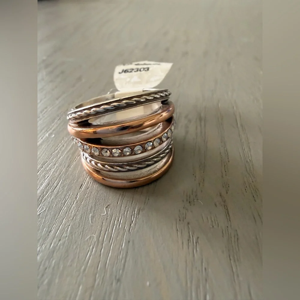 Brighton Neptune's Rings Ring Woman’s Silver/Gold Plated Size: 9 (J72) - Picture 6 of 8